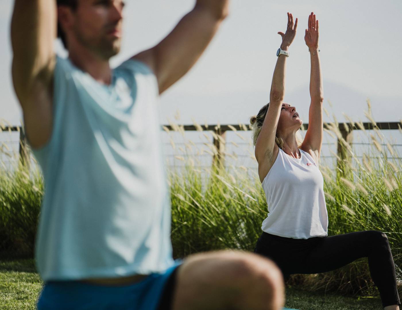 Yoga session in a dedicated yoga hotel with a relaxing atmosphere